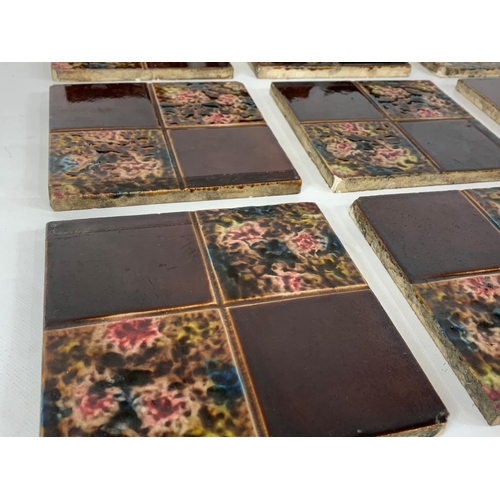 280 - A set of 12 early 20th century tiles. 15.5cm.