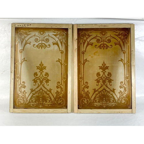 283 - A pair of late 19th century stained glass panels. 61 x 88.5cm