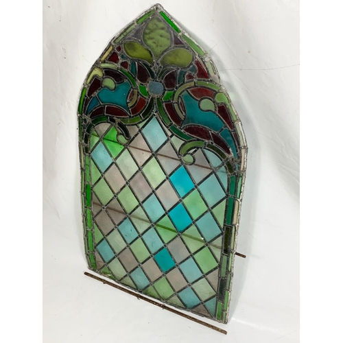 285 - A large late 19th century stained glass panel. 70 x 125.5cm.