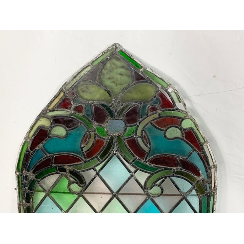 285 - A large late 19th century stained glass panel. 70 x 125.5cm.