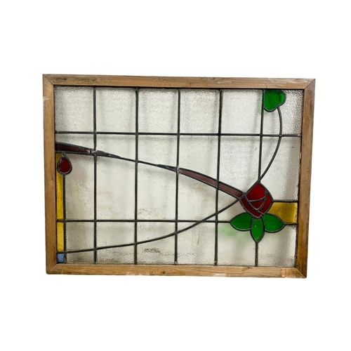 290 - A late 19th century stained glass panel 87 x 65cm