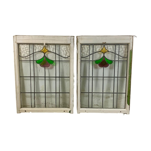 293 - A pair of large late 19th century stained glass panels. 67.5 x 98.5cm