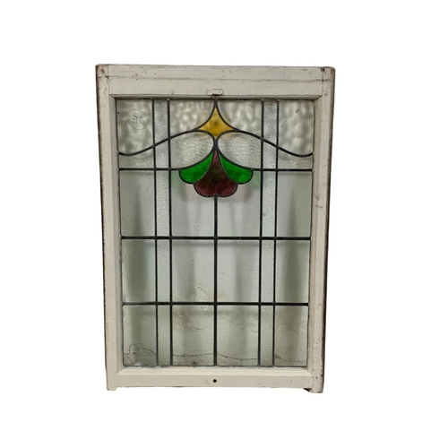 295 - A large late 19th century stained glass panel. 67 x 97cm