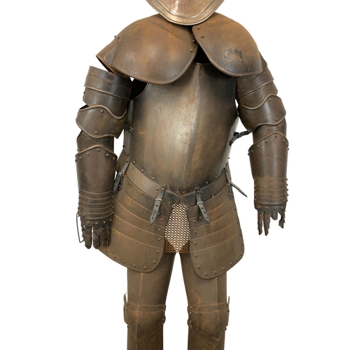 353 - A life size Medieval style Knight’s armour on stand. 187cm