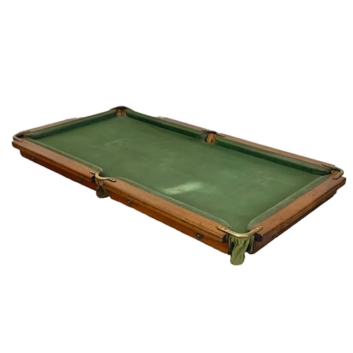 354i - A Riley early 20th century slate bed table top snooker table. 72 x 133cm.