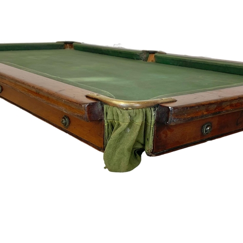 354i - A Riley early 20th century slate bed table top snooker table. 72 x 133cm.