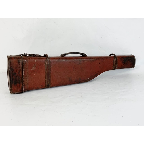 362 - A late Victorian leather Mutton Gun Case. 77cm.