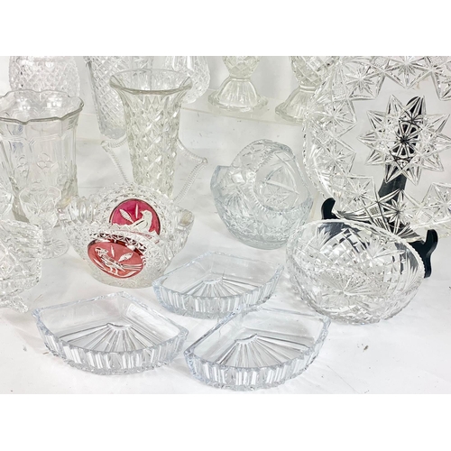 404 - A large quantity of vintage crystal and cut glass