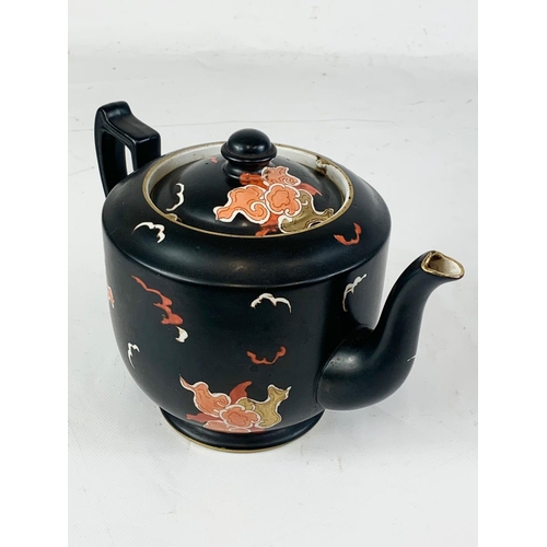 428 - A late 19th early 20th century Carlton Ware Chinese design teapot, 24cm x 16cm