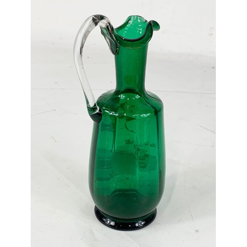 443 - A Victorian Mary Gregory glass jug, 18cm