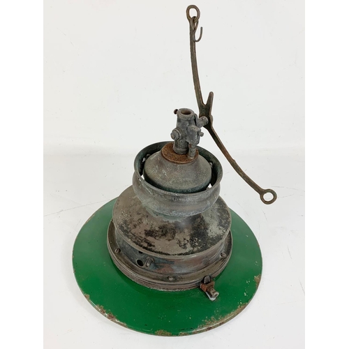 46 - An early 20th century railway station ceiling lamp. 35.5 x 33cm.