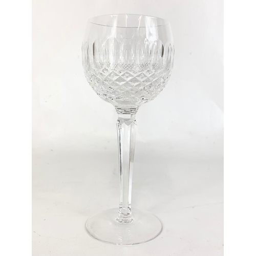 505 - A set of 8 Waterford crystal “Colleen” long stem wine glasses 19cm.