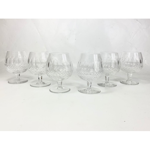 506 - A set of 6 Waterford crystal “Colleen” brandy glasses. 9 x 13cm