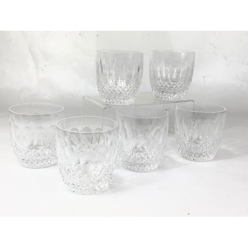 508 - A set of 6 Waterford crystal “Colleen” whisky tumbler glasses. 8 x 8.5cm.