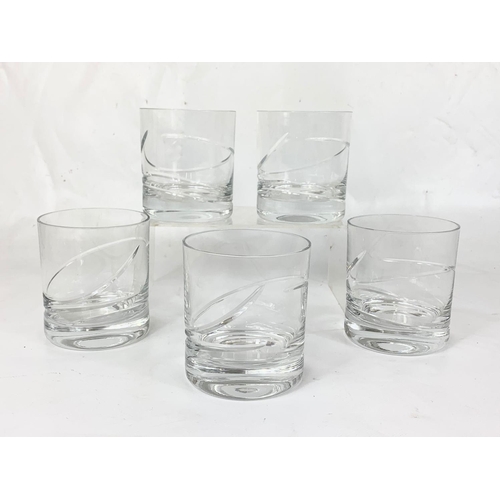 509 - 2 sets of matching wine and whisky crystal glasses.