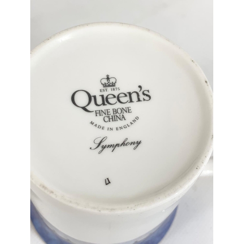 538 - A 13 piece Queen’s Fine Bone China “Symphony” tea and coffee set.