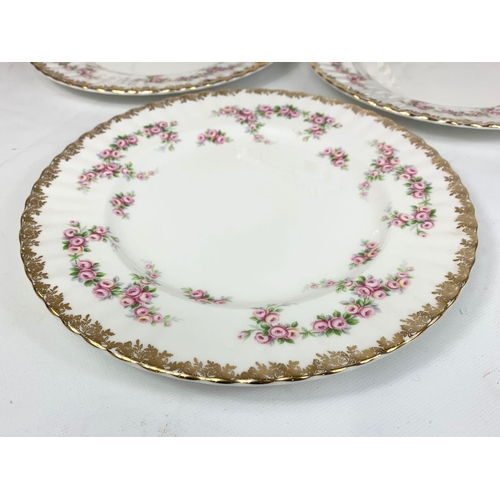 556 - A set of 6 Royal Albert “Dimity Rose” dinner plates. 26cm