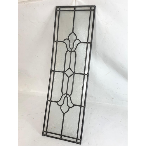 56 - 2 Victorian etched and lead glass panels. 30.5 x 99cm. 41.5 x 79cm