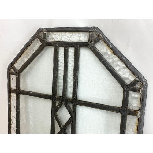 56 - 2 Victorian etched and lead glass panels. 30.5 x 99cm. 41.5 x 79cm