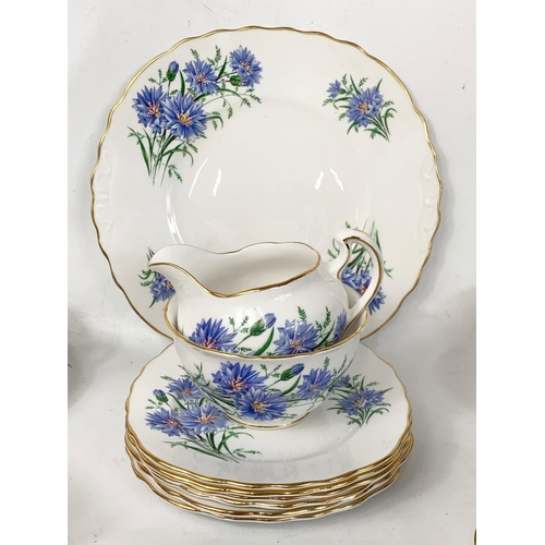 589 - A 21 piece Royal Vale “Cornflower” tea set.