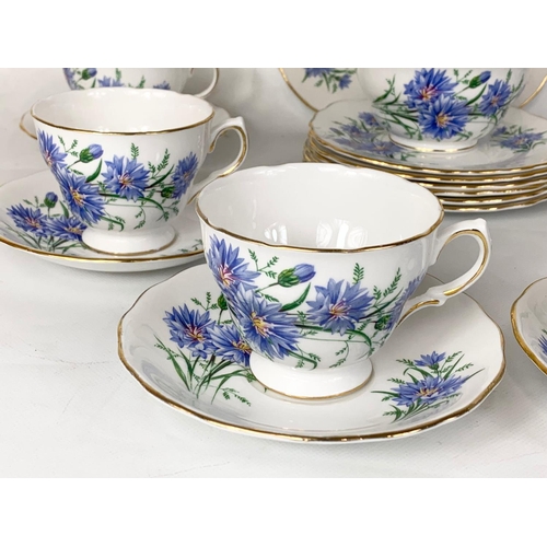 589 - A 21 piece Royal Vale “Cornflower” tea set.