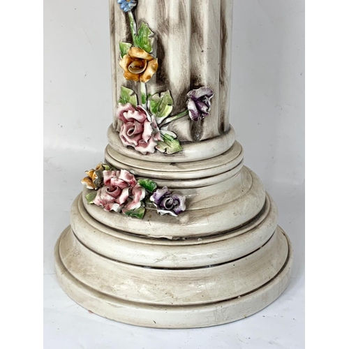 635 - 2 Capodimonti jardiniere’s and stand. Largest measures 85.5cm