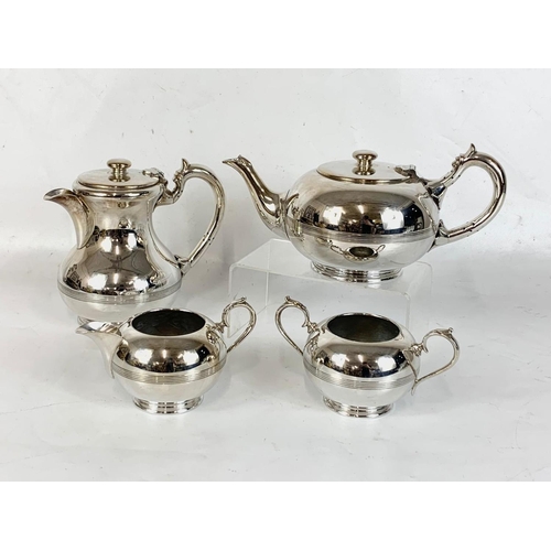 644 - A 5 piece Walker & Hall silver plated Georgian style tea service.