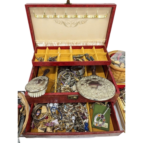 695 - A large quantity of costume jewellery, watches, paper weights, etc.