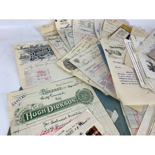 724a - A quantity of early 20th century business receipts from Belfast Company’s.