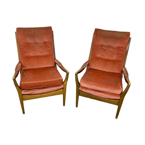 782 - A pair of vintage Cintique armchairs. Circa 1960