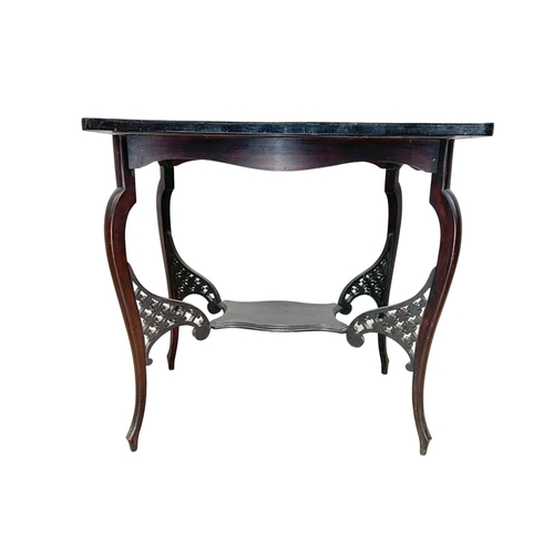 784 - A mid 19th century Anglo Ceylonese Ebony inlaid table with later Edwardian base. Inlaid with multipl... 