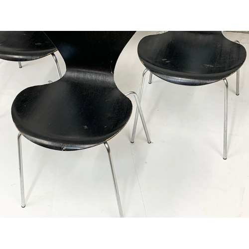 789 - A set of 6 Danish “Butterfly” chairs designed by Arne Jacobsen for Fritz Hansen. Model 3107. Denmark... 