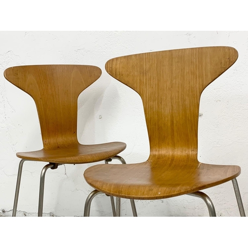 790 - A set of 4 Danish “Mosquito” chairs designed by Arne Jacobsen for Fritz Hansen. Model 3105. Danish C... 