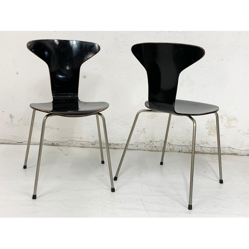 791 - A pair of Danish “Mosquito” chairs designed by Arne Jacobsen for Fritz Hansen. Model 3105. Danish Co... 