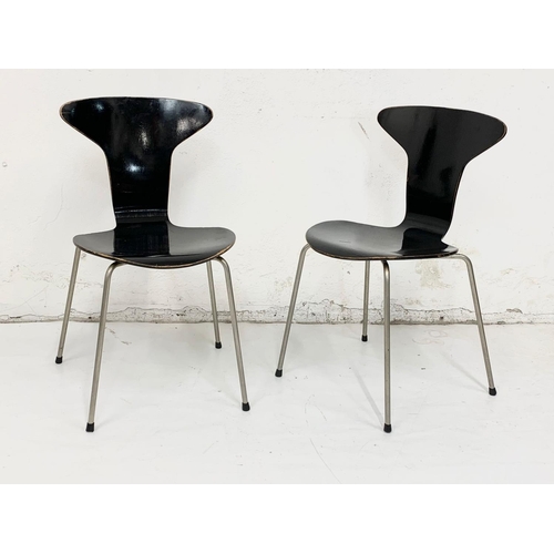 791 - A pair of Danish “Mosquito” chairs designed by Arne Jacobsen for Fritz Hansen. Model 3105. Danish Co... 