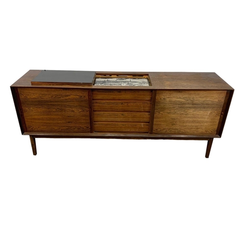 797 - A Danish rosewood sideboard by Hornslet Mobelfabrik with hot plate top. Mid Century. Circa 1960. 199... 