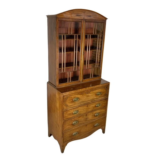 818 - A Georgian Regency period mahogany secretaire bookcase. Circa 1810-1820. 91.5 x 48.5 x 212cm.