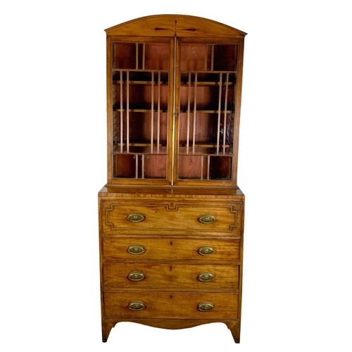 818 - A Georgian Regency period mahogany secretaire bookcase. Circa 1810-1820. 91.5 x 48.5 x 212cm.