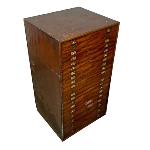 825 - A large late 19th century multi drawer collectors cabinet. Circa 1890. 87.5 x 60.5 x 121.5cm