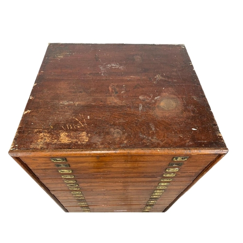 825 - A large late 19th century multi drawer collectors cabinet. Circa 1890. 87.5 x 60.5 x 121.5cm