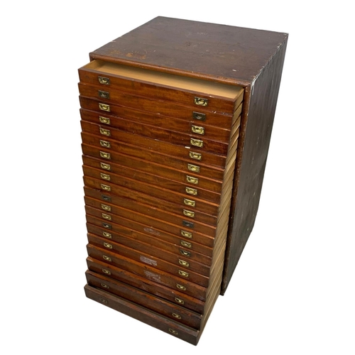 825 - A large late 19th century multi drawer collectors cabinet. Circa 1890. 87.5 x 60.5 x 121.5cm