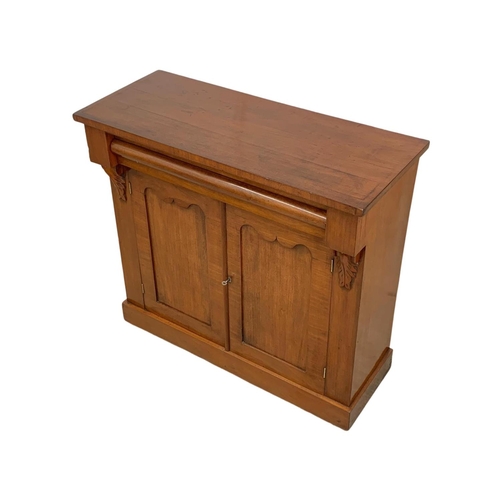 828 - A Victorian mahogany side cabinet with drawer and cupboard. Circa 1870. 91 x 38 x 83.5cm.