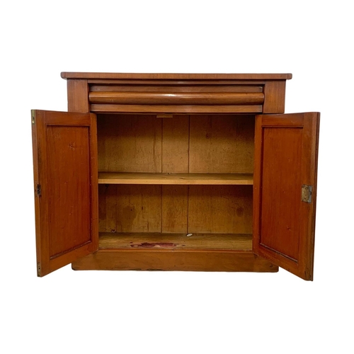 828 - A Victorian mahogany side cabinet with drawer and cupboard. Circa 1870. 91 x 38 x 83.5cm.