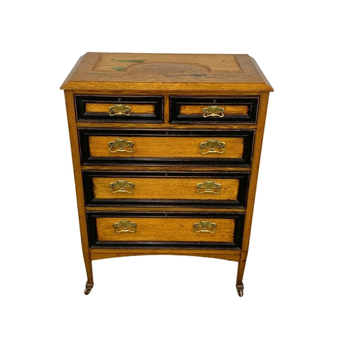 836 - A large early 20th century oak secretaire chest of drawers. Made by Wylie & Lochhead.  Circa 1920-19... 