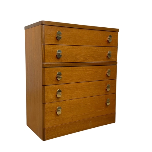 853 - A teak chest of drawers by Stag. Cantata Range. Mid Century. 1960’s. 81.5 x 44 x 95.5cm