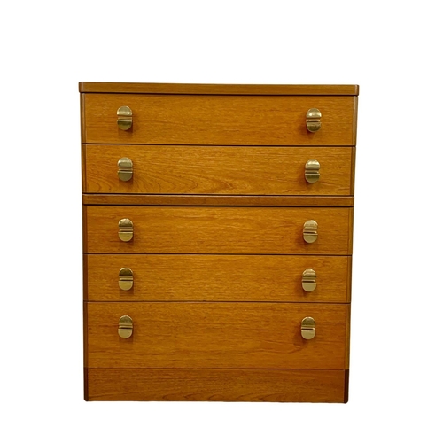 853 - A teak chest of drawers by Stag. Cantata Range. Mid Century. 1960’s. 81.5 x 44 x 95.5cm