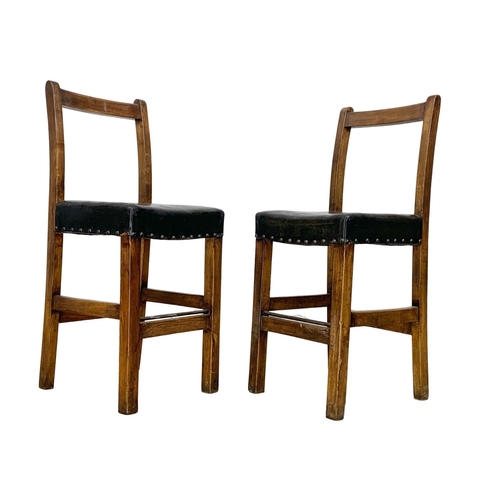 864 - A pair of early 20th century small Industrial chairs. Probably from a Mill for child workers. Circa ... 