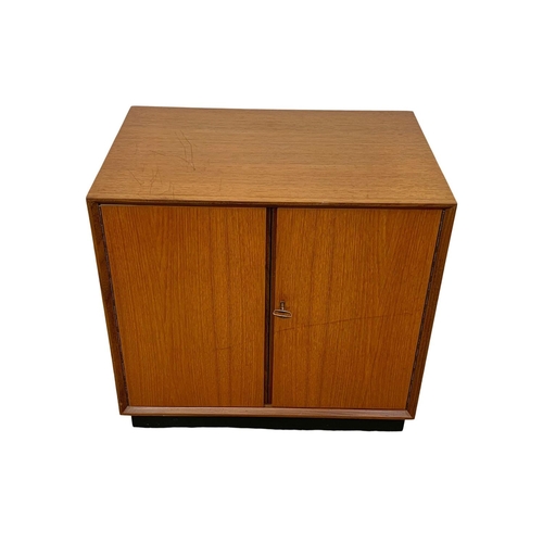 901 - A Mid Century teak record cabinet by Dynatron Radio LTD. 59 x 40.5 x 56cm.