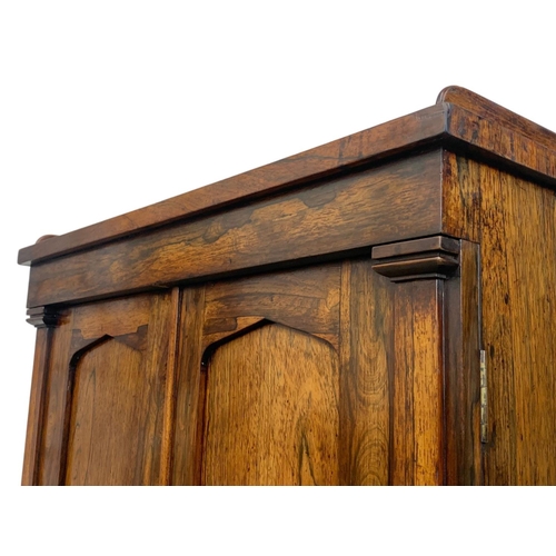 904 - A William IV rosewood side cabinet with gallery back and shelving. Circa 1830’s. 75.5 x 30.5 x 104.5... 