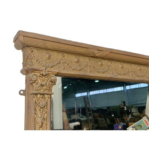 905 - A large Victorian gilt frame over mantle mirror. Circa 1860. 135.5 x 137cm.